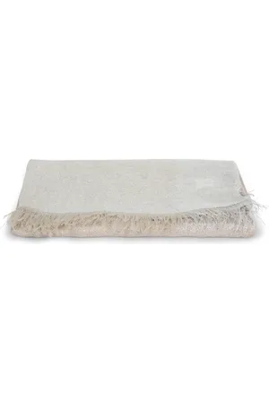 Fabiana Filippi Accessoires, Dames, Grijs, ONE Size, Glanzende Sjaal met Franjes