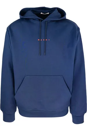 Marni Sweatshirts & Hoodies, Heren, Blauw, M, Katoen, Blauwe Katoenen Gebreide Trui