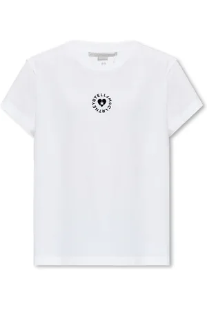 Stella McCartney Tops, Dames, Wit, L, Katoen, Lovestruck Logo T-shirt
