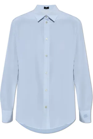 Etro Blouses & Shirts, Dames, Blauw, S, Zijden Blouse
