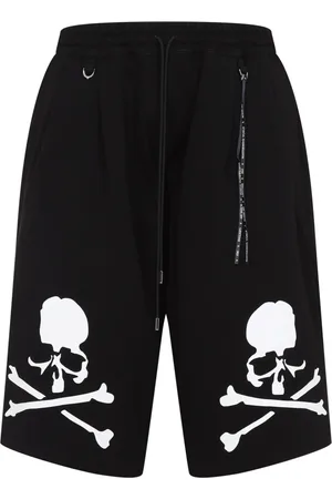 MASTERMIND Korte broeken, Heren, Zwart, L, Katoen, Zwarte Bermuda Shorts Casual Stijl