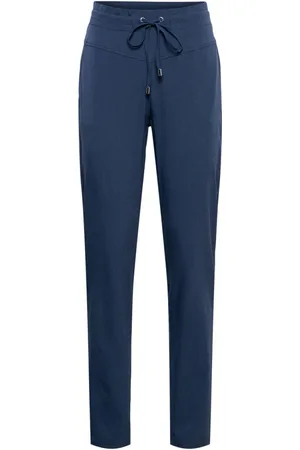 &Co Woman Broeken, Dames, Blauw, S, Leer, Penny Melee Travel Broek