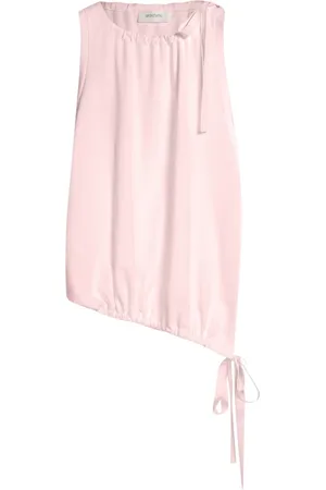 Sportmax Tops, Dames, Roze, L, Katoen, Geribbelde katoenen blouse met details