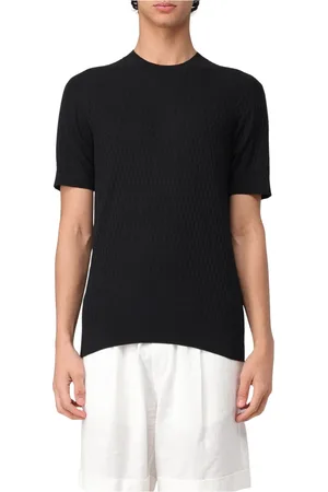 Paolo Pecora Tops, Heren, Zwart, M, Casual Ronde Hals T-shirt