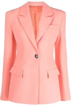 The Attico Jassen, Dames, Roze, S, Katoen, Salmon Blue Blazer