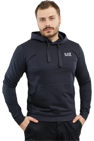 EA7 Sweatshirts & Hoodies, Heren, Blauw, XL, Katoen, Hooded Sweatshirt