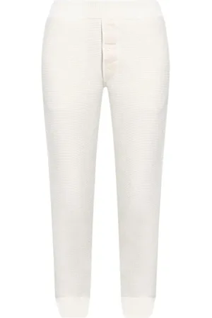 The Row Broeken, Heren, Wit, S, Katoen, Gebreide broek met hoge taille