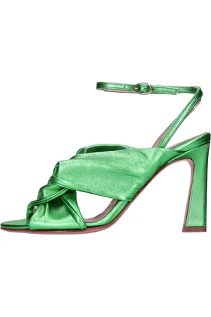 ANNA F. Schoenen, Dames, Groen, 39 EU, Leer, Sandalen Groen