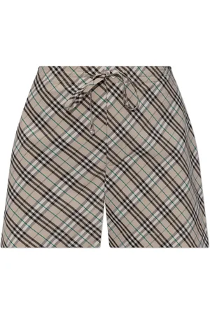 Burberry Korte broeken, Dames, , S, Katoen, Vintage Check Drawstring Shorts
