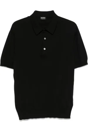 Ermenegildo Zegna Tops, Heren, Zwart, 3Xl, Katoen, Zwarte polo trui met knoopsluiting