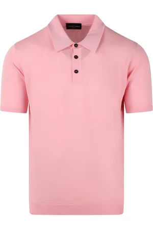 Roberto Collina Tops, Heren, Roze, S, Katoen, Klassieke Katoenen Polo