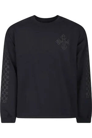 Rhude Tops, Heren, Zwart, M, Logo Lange Mouw T-shirt