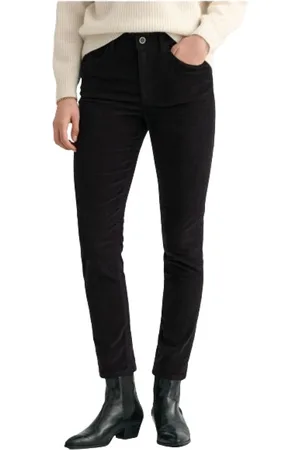 GANT Jeans, Dames, Zwart, W32, Katoen, Slim Velvet Jeans