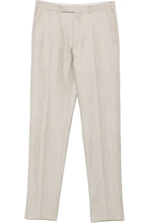 Ermenegildo Zegna Broeken, Heren, , XL, Wol, Wollen linnen broek met zakken