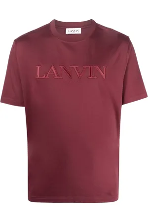 Lanvin Tops, Heren, Rood, L, Katoen, Geborduurde T-Shirt Parijs