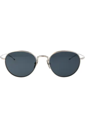 Thom Browne Accessoires, unisex, Grijs, S, Ronde Zonnebril