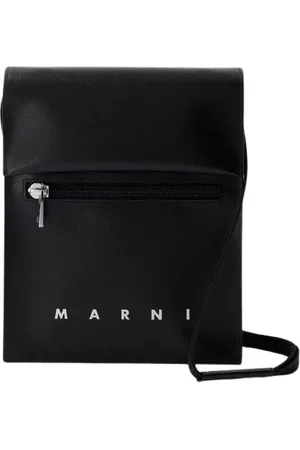 Marni Tassen, Heren, Zwart, ONE Size, Zwarte Crossbody Tas Synthetisch Materiaal