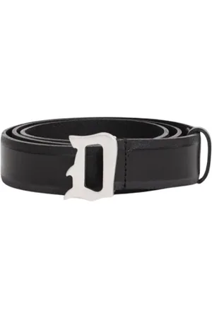 Dondup Accessoires, unisex, Zwart, 95 CM, Leren Riem met Logogesp