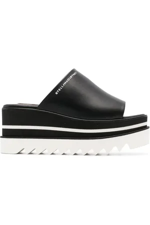 Stella McCartney Schoenen, Dames, Zwart, 40 EU, Zwarte Platform Slippersandalen