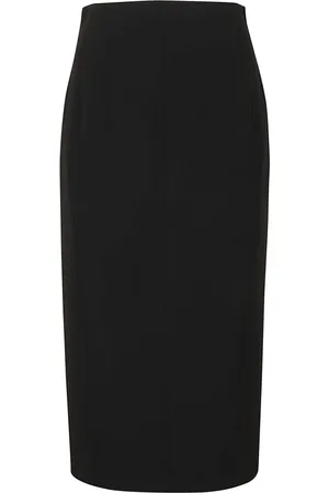 Max Mara Rokken, Dames, Zwart, S, Polyester, Claudia Midi Rok