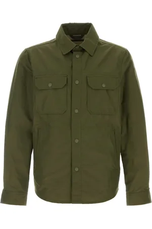 Woolrich Overhemden, Heren, Groen, L, Katoen, Olijfgroene Katoenmix Blazers Vesten