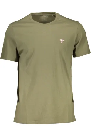 Guess Tops, Heren, Groen, XL, Katoen, Slim T-shirt met korte mouwen
