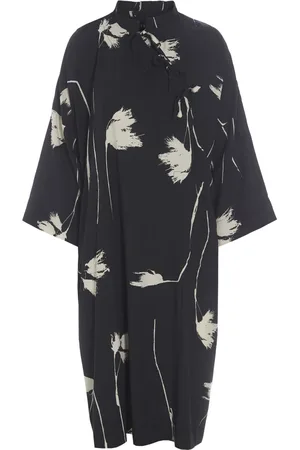 Bitte Kai Rand Kleedjes, Dames, Zwart, L, Katoen, Feather Flower Dress Haru Model