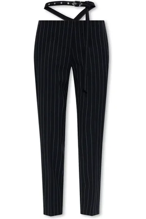 The Attico Broeken, Dames, Zwart, S, Nauwsluitende Pinstripe Broek
