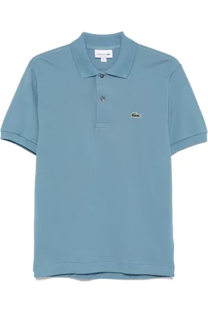 Lacoste Tops, Heren, Blauw, L, Katoen, Blauw poloshirt met logo patch