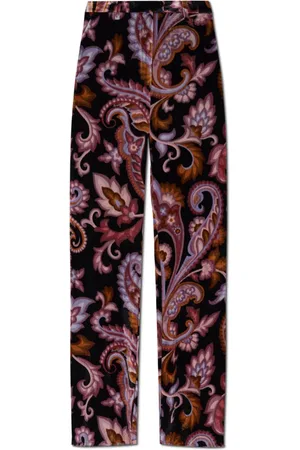 Etro Broeken, Dames, Veelkleurig, S, Velours Broek