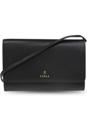 Furla Accessoires, Dames, Zwart, ONE Size, Leer, Wallet on chain Camelia