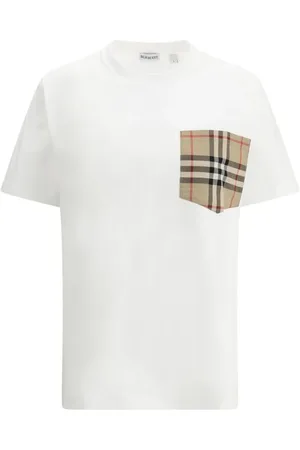 Burberry Tops, Dames, Wit, S, Archive Check Pocket T-Shirt