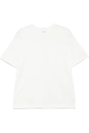 LARDINI Tops, Heren, Wit, M, Katoen, Wit katoenen T-shirt met zak