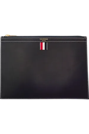 Thom Browne Tassen, Heren, Blauw, ONE Size, Leer, Kleine Documenthouder