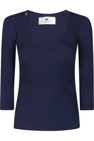 Elisabetta Franchi Truien, Dames, Blauw, 2Xs, Gebreide Trui