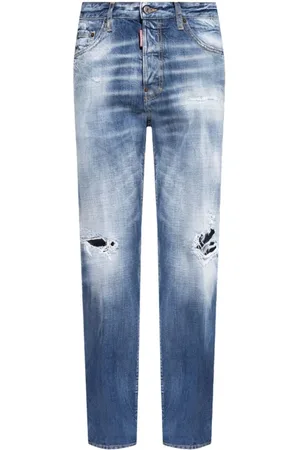 Dsquared2 Jeans, Heren, Blauw, L, Katoen, Distressed Straight-Leg Jeans
