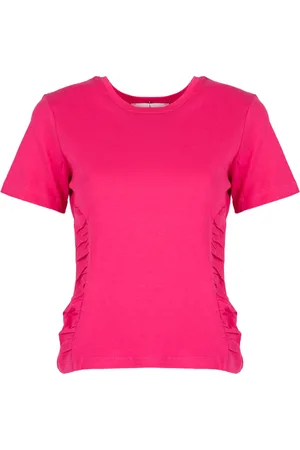 Silvian Heach Tops, Dames, Roze, 2Xs, Katoen, Fitted T-shirt met ronde hals