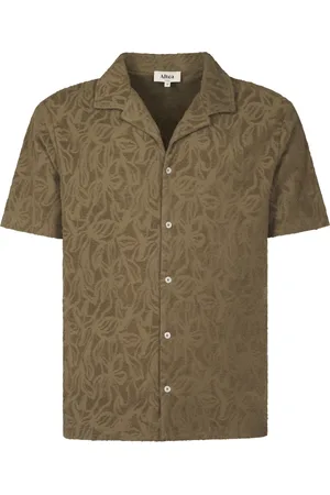 ALTEA Overhemden, Heren, Groen, L, Camp Kraag Harvey Spons Shirt