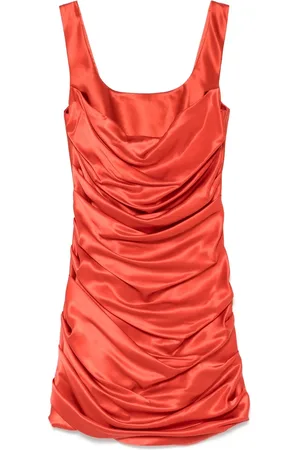 GIUSEPPE DI MORABITO Kleedjes, Dames, Rood, S, Rode Smocked Panel Vierkante Hals Jurk