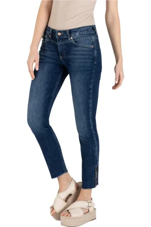 Mac Jeans, Dames, Blauw, XL, Katoen, Slim Chic Cropped Jeans