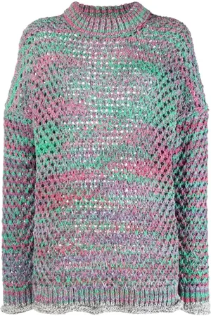 The Attico Truien, Dames, Veelkleurig, S, Katoen, Casual Multicolour Katoen Nylon Trui