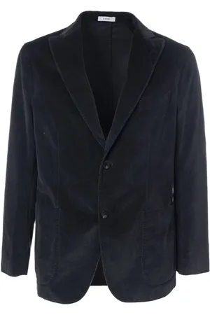 Boglioli Jassen, Heren, Blauw, M, Katoen, Velvet Jas met Twee Knopen
