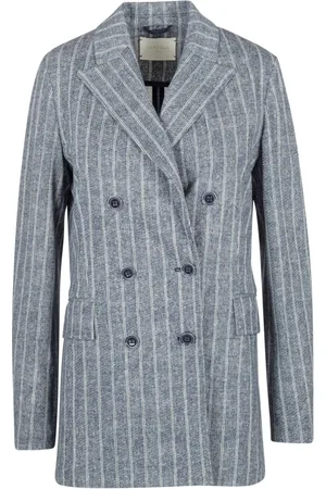 Circolo Mantels, Dames, Blauw, M, Katoen, Dubbelborst Piqué Blazer