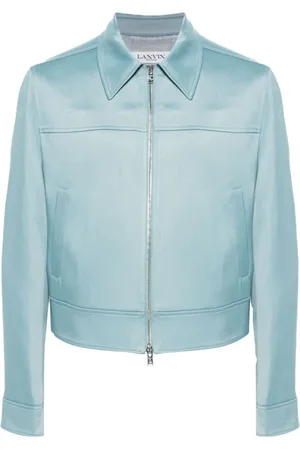 Lanvin Jassen, Heren, Blauw, L, Satijn, Floral Sequin Jasjes