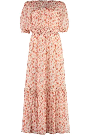 Alessia Zamattio Kleedjes, Dames, Veelkleurig, M, Polyester, Bloemenprint Maxi Jurk