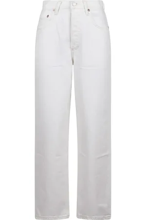 AGOLDE Jeans, Dames, Wit, W26, Katoen, V-Taille Straight-Leg Jeans