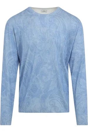 Etro Truien, Heren, Blauw, M, Kasjmier, Zijden Kasjmier Trui