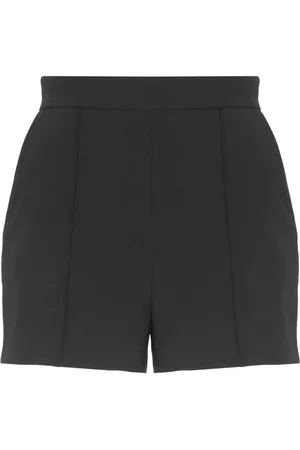 Elisabetta Franchi Korte broeken, Dames, Zwart, M, Polyester, Contrast Piping Stretch Shorts