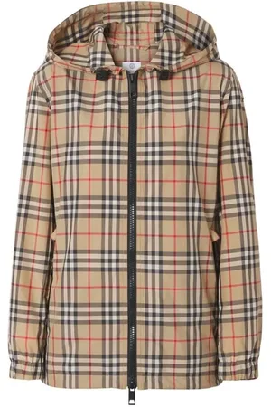 Burberry Jassen, Dames, , S, Vintage Check Jas met Capuchon