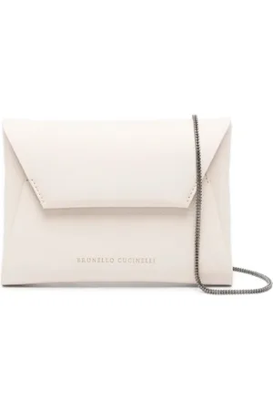 Brunello Cucinelli Tassen, Dames, , ONE Size, Leer, Ivoor Mini Tas